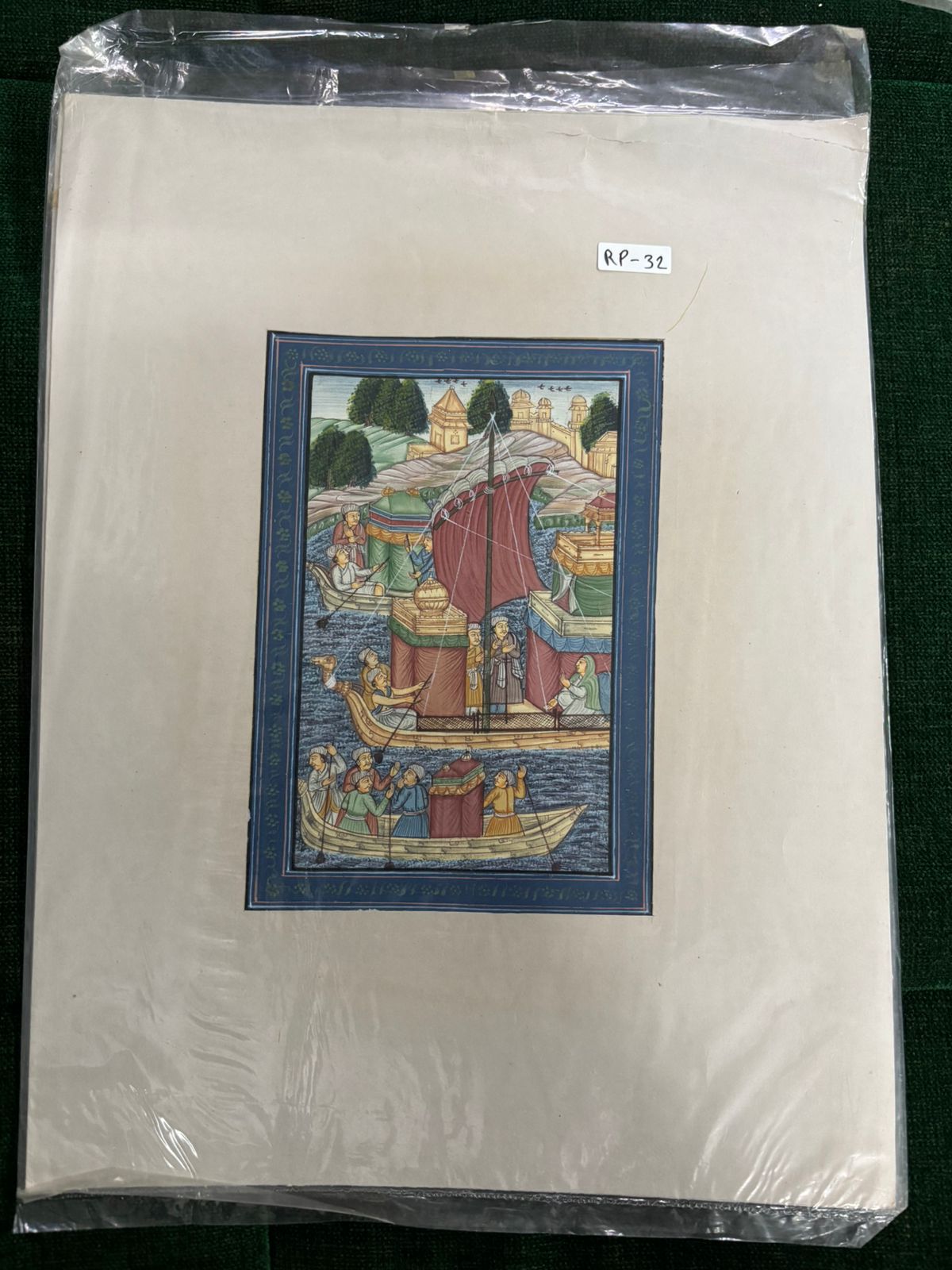 Traditional Indian Miniature Boat Scene Artwork ( R P . 32 )
