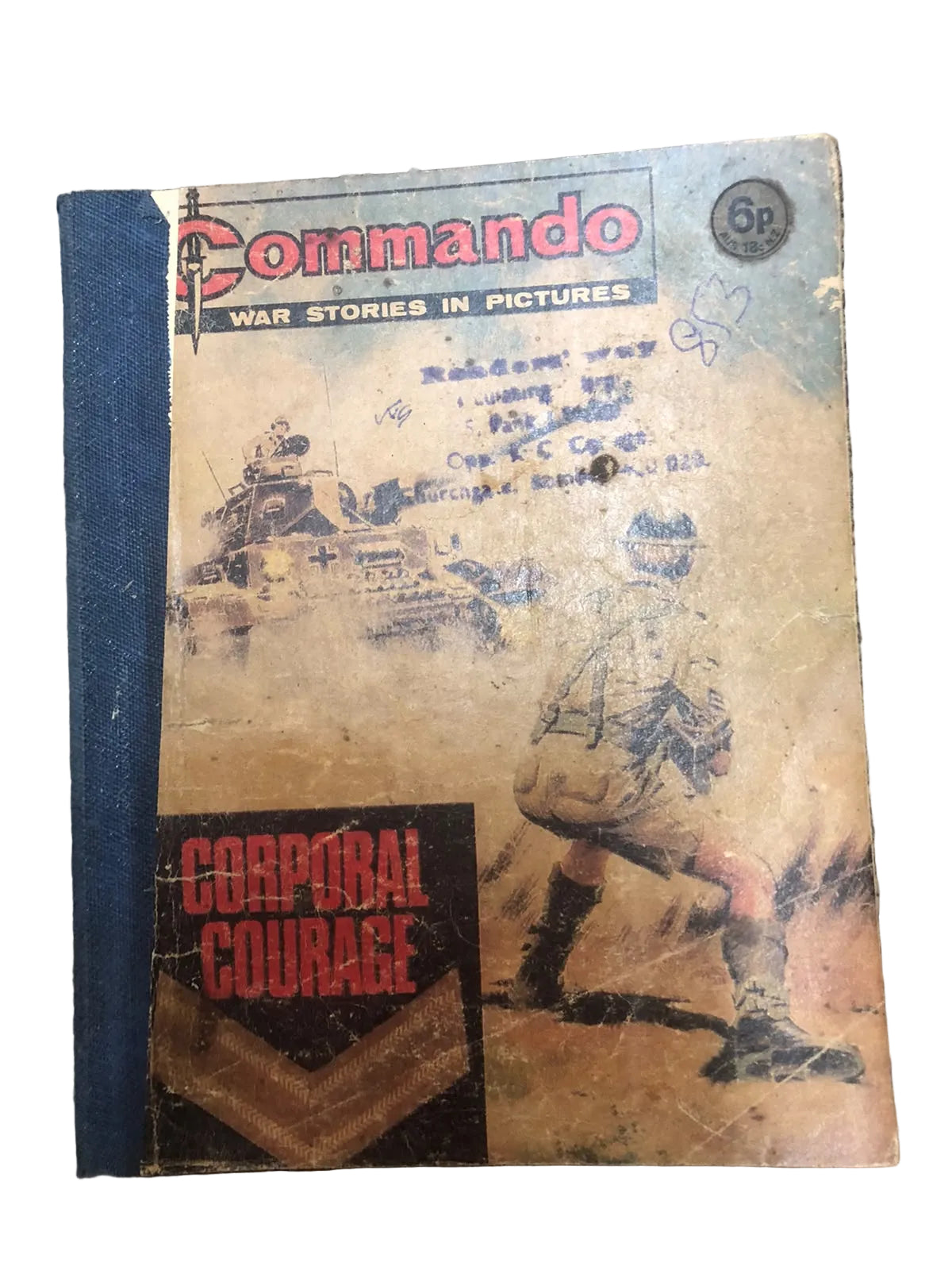 Commando: War Stories in Pictures (Issue #853), titled "Corporal Courage", published by D.C. Thomson in July 1974.