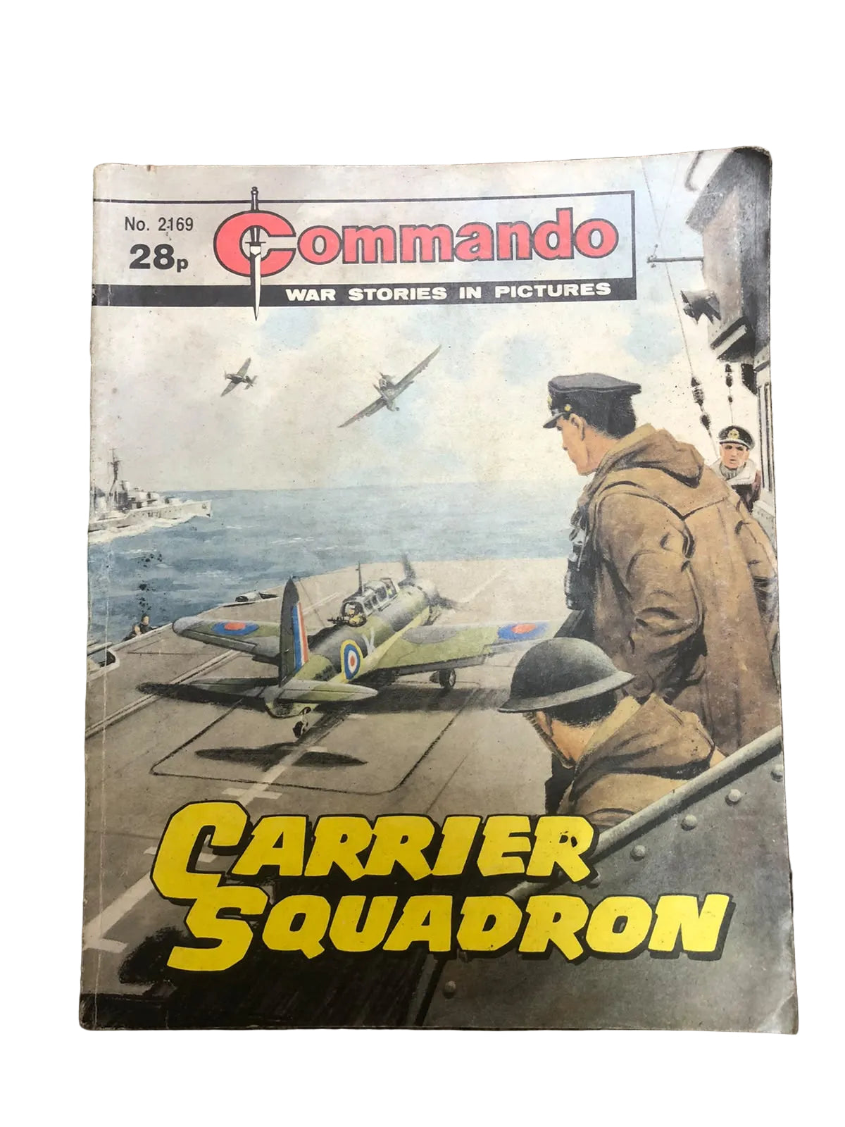 Commando: War Stories in Pictures (No. 2169), titled "Carrier Squadron," published by D.C. Thomson & Co. Ltd in March 1988