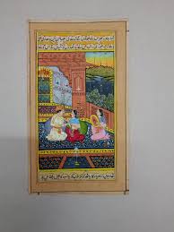 Indian Miniature Old Painting Of Emperor And Empress in Love Scene Art On Paper  | Rare Arts & Painting