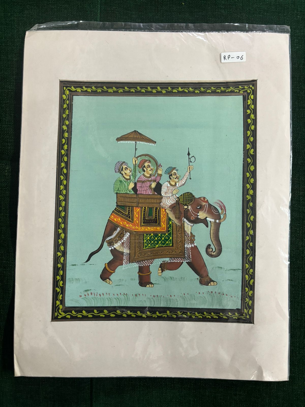 Royal Elephant Procession Miniature Painting | Mughal Style Indian Artwork ( R P . 06 )