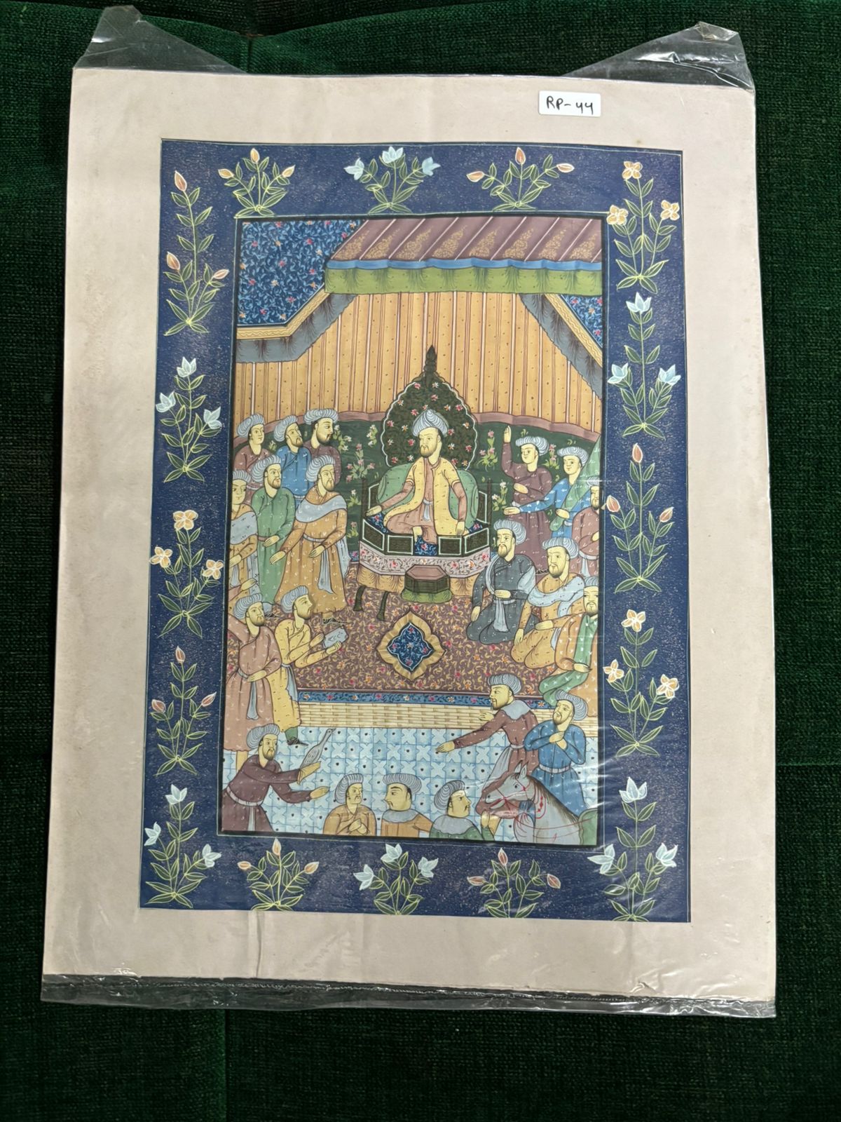 Traditional Indian Miniature Painting – Royal Court Assembly Scene ( R P . 44 )