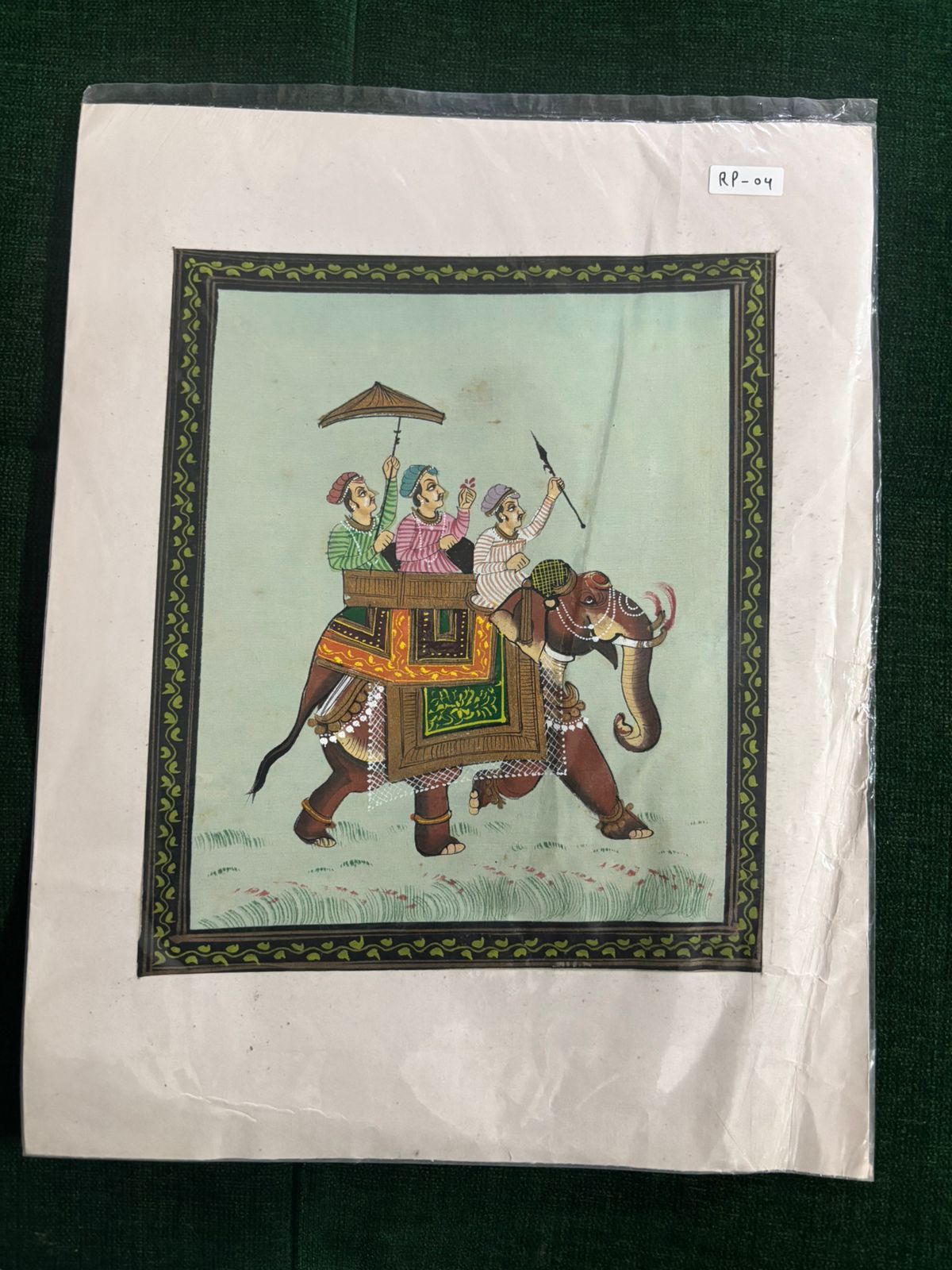 Royal Elephant Procession – Traditional Indian Miniature Painting ( R P . 04 )