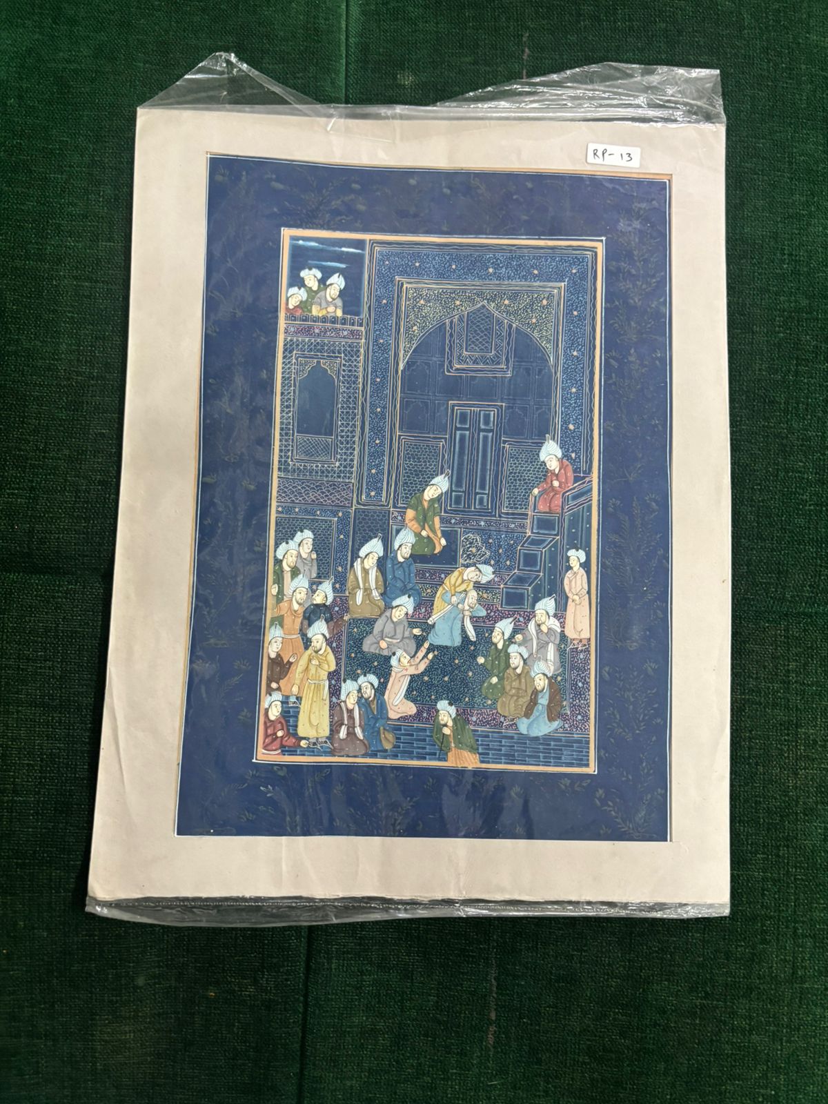 Vintage Mughal Court Scene Miniature Painting ( R P . 13 )