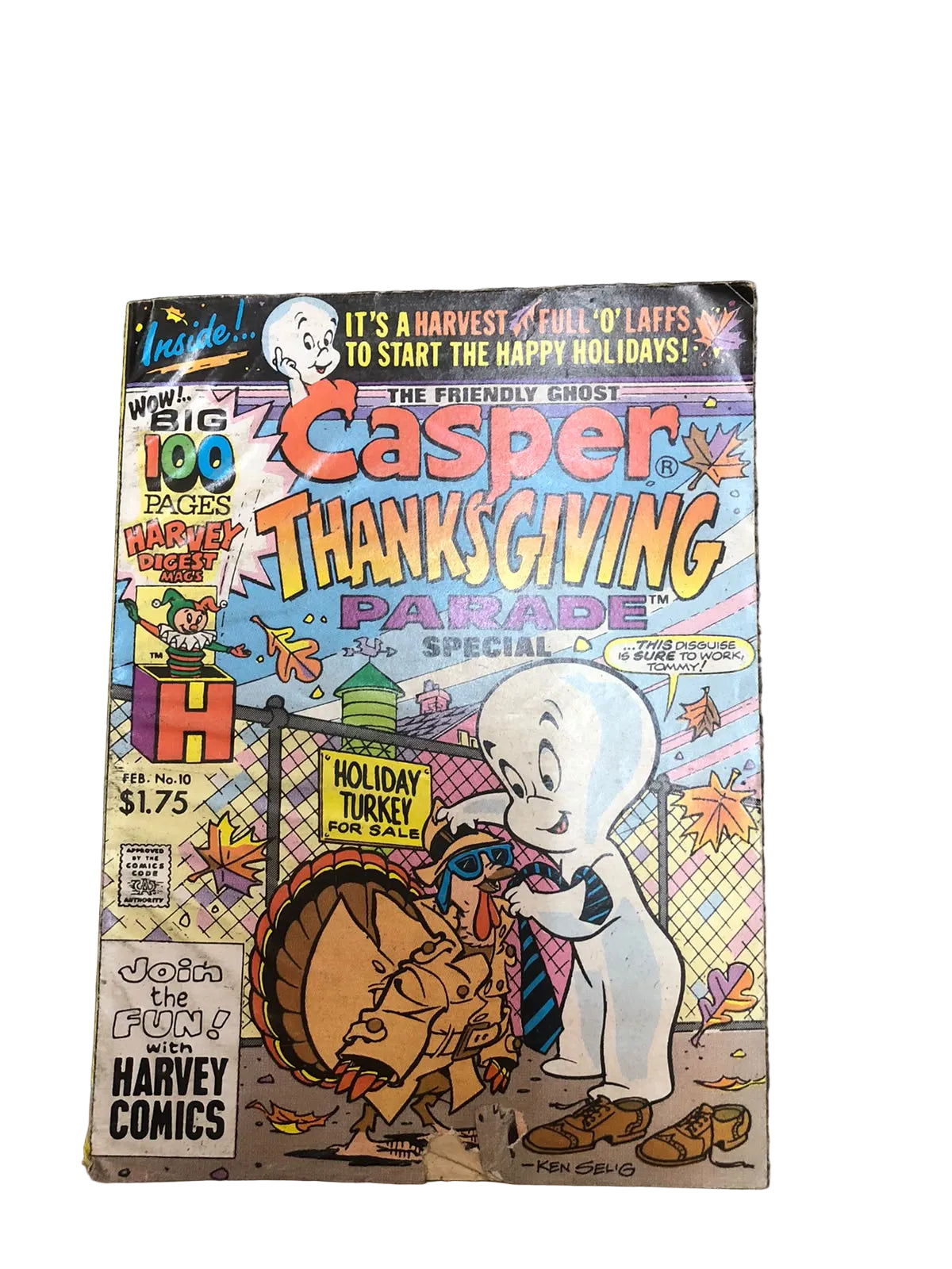 Casper Digest Magazine #10, the "Thanksgiving Parade Special," published by Harvey Comics in February 1990.