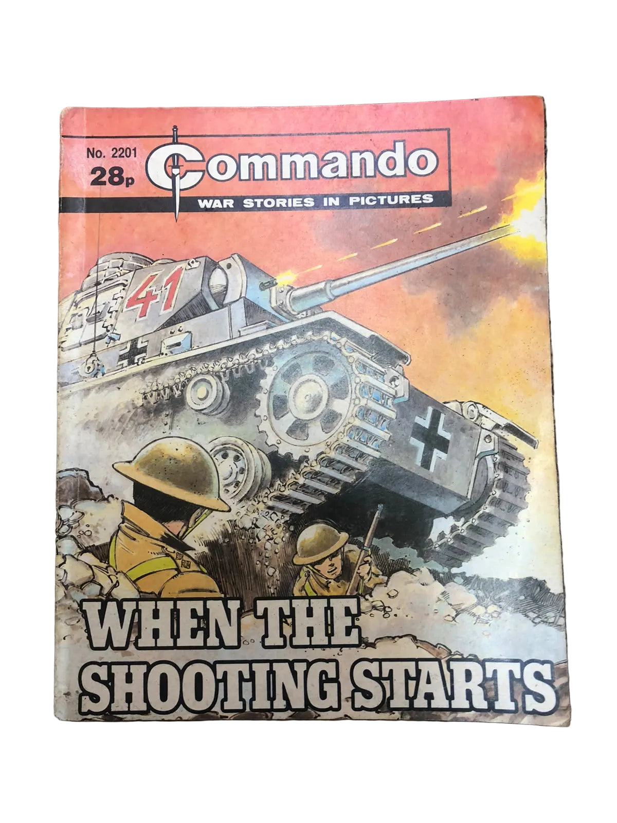 Commando: War Stories in Pictures comic book, specifically Issue No. 2201: "When the Shooting Starts