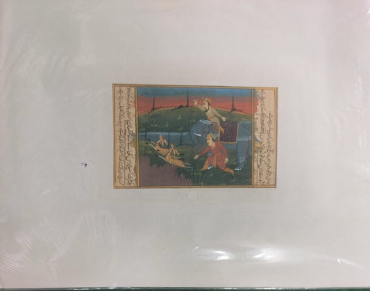 Indian Miniature Painting Of Mughal Emperor Hunting The Deer Old Art On Paper  | Rare Arts & Painting
