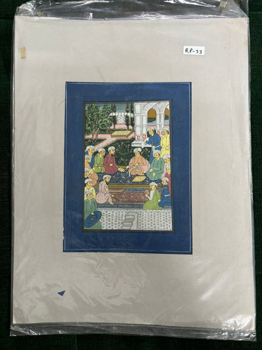 Mughal Court Scene Miniature Painting Artwork ( R P . 33 )