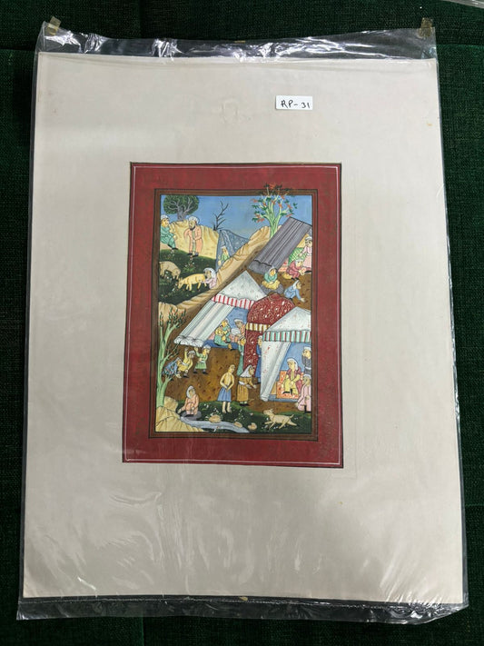Traditional Indian Miniature Village Scene Artwork ( R P . 31 )